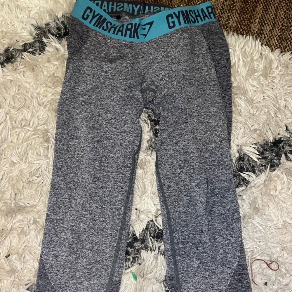 Gymshark flex low rise leggings cropped - dark grey blue